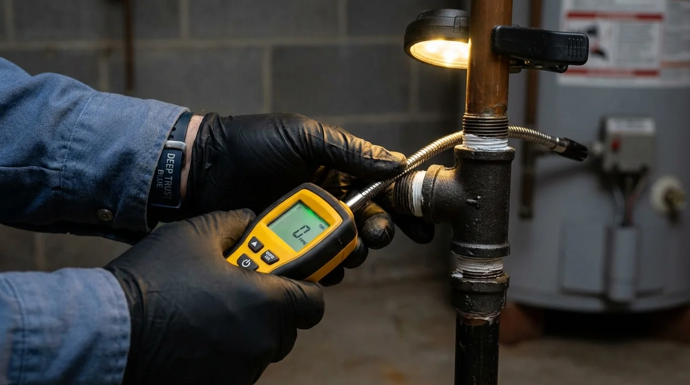 Gas leak detection with electronic sniffer by Johns Plumbing LLC in Tybee Island