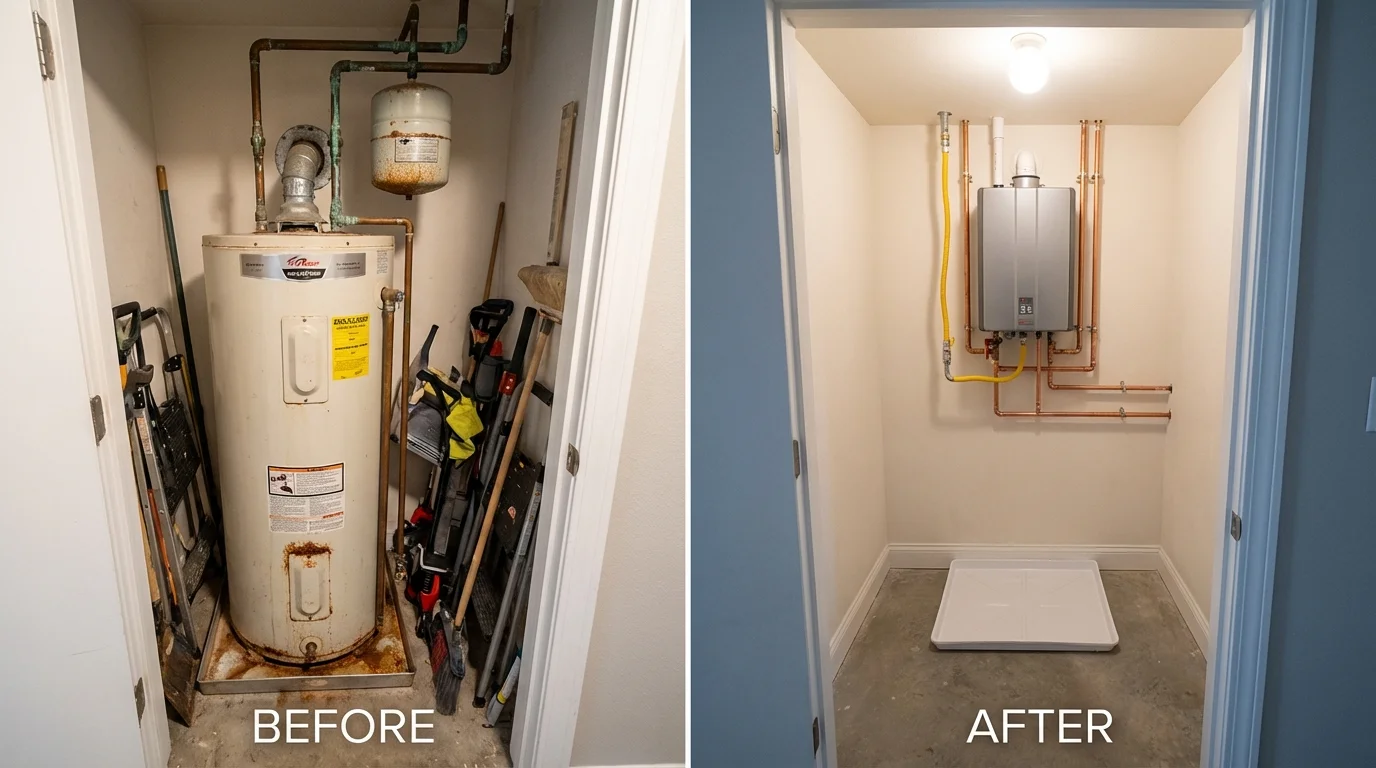 Tank water heater versus wall-mounted tankless unit comparison for Tybee Island, GA homeowners