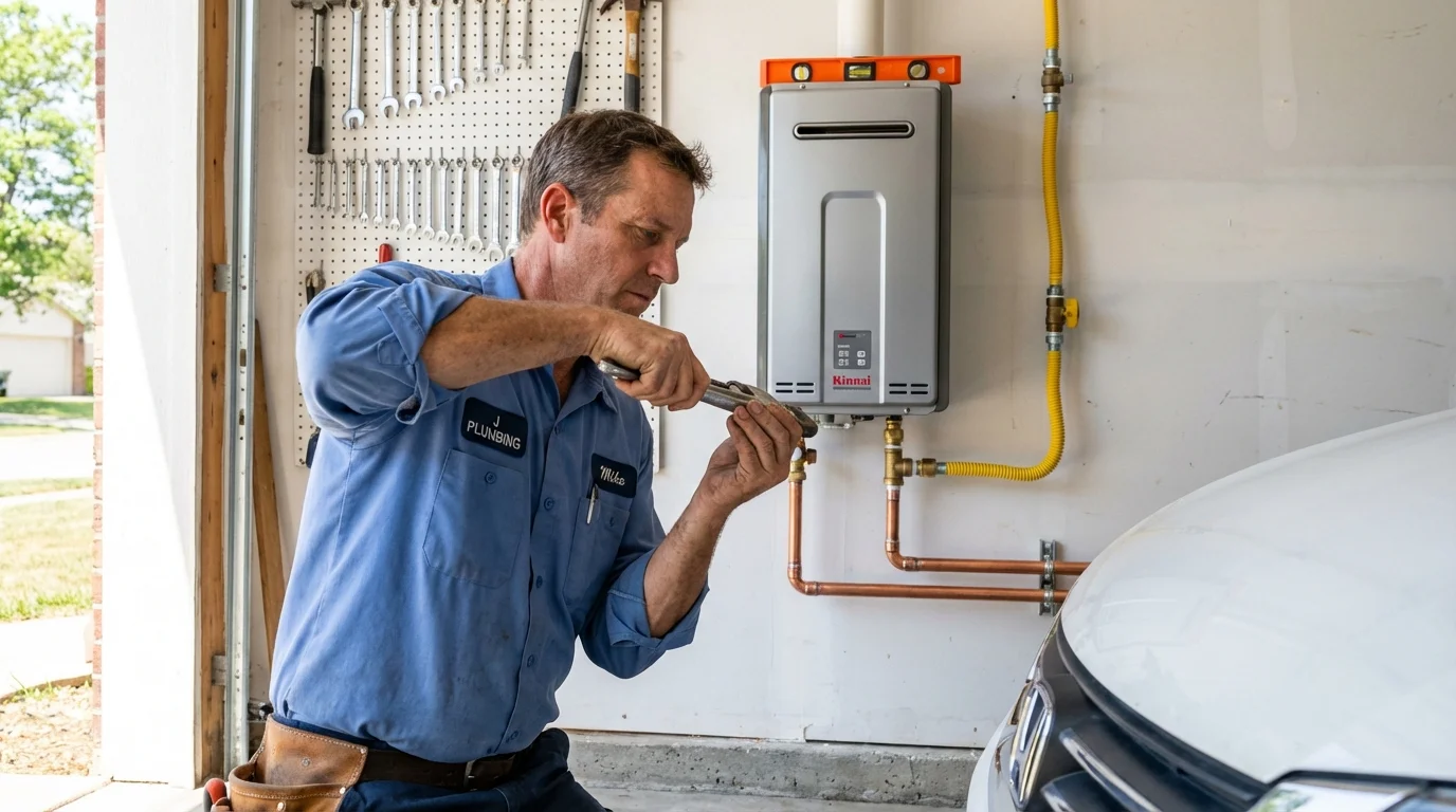 Tankless water heater installation by a Johns Plumbing LLC plumber in Tybee Island
